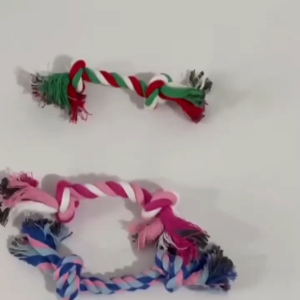 Dog Toys Cotton Rope Chew Toy 25cm 5pcs Random Colors Dog Toy Pet Bite Toy Dog Bone Knot Puppy Toy Teeth Cleaning Toy for Small Medium Dogs