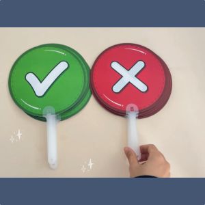10PCS Dual-Sided True/False Voting Paddles Handheld for Classroom School Event Supplies Plastic Sign Judging Board Mini White Boards Teacher Decision Making Decision Tool Mini Check Mark/Strike Answer Boards Vote Sticks For School Student