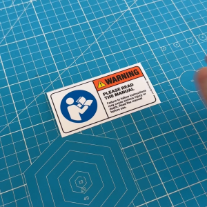 Please Read Manual Book. Safety Sticker. Warning Caution Danger Sign Label. Read Instructions Guide Guideline Document.