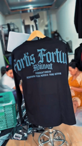 Kaos Lengan Panjang Fortis Fortuna Adiuvat Tshirt Kata Kata Viral Combed 24s Tebal Halus