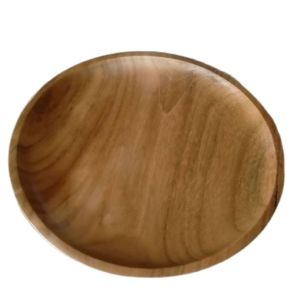 piring makan dari kayu jati kwalitas premium diameter 20 cm