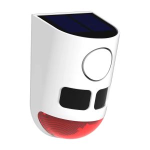 DIDI Solar Outdoor Motion Sensor Alarm Home Security Alarm with Strobe Light Animal Repeller Sound Noise Maker for Yard Farm Garden