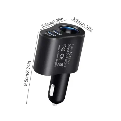 [ SG ] Car Fast Charging 3in1 Car Charger 2.1A Dual USB Port Car Adapter 12V/24V Universal