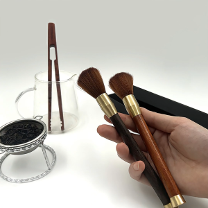 Cọ vệ sinh máy pha cà phê có tay cầm bằng gỗ dùng phủi bột cà phê-NIEVE