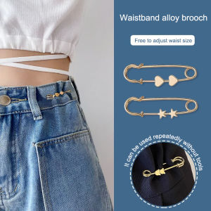 เข็มกลัดกางเกง หดเอวความปลอดภัย หัวใจและดาว โลหะผสมเข็มกลัดกระโปรงกางเกงยีนส์อุปกรณ์เสริมที่สวยหรู พิมพ์พลาสติก