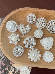 2023 New High-End Rhinestone Pearl Buttons Dress Shirt Decorative Buttons Small Fragrance Style Coat Jacket Button