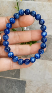 🍁🌸🍁Vòng tay nữ đá  kyanite tự nhiên hay đá Sapphire nước xanh dương Đậm bóng đẹp 8mm đẹp sang tốt sức khỏe  mang lại may mắn tài lộc nữ mệnh Thủy mệnh Mộc đeo có 1080k ạ