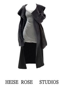 Autumn Winter Loose Knitted Sweater Coat Casual Style Long Length Collar Lazy Fashion Womens Single Piece Long Sleeve Cardigan