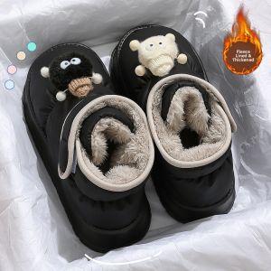 BAIMUQINGCHEN | Thick-soled Fluffy Warm Winter Womens Slippers