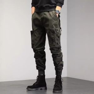 American Style Workwear Pants Mens Spring Autumn New Functional Hunting Outdoor Commuting Casual Trousers Loose Fit Elastic Waist Cotton Polyester Blend