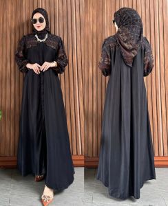 gamis set krudung motif Jelita bahan rayon diamond mix rayon twill origin Gamis set hijab terbaru Gamis syari  full set krudung