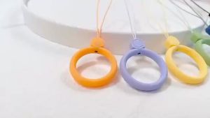 Universal Silicone Mobile Phone Lanyard Anti-lost Multicolor Hanging Finger Ring Rope for Samsung IPhone Airpods U Disk Keychain