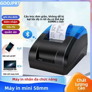 Máy In Nhiệt Không Dây Bluetooth 58mm Máy Tính Để Bàn Di Động Hóa Đơn Hóa Đơn POS Tương Thích Với Hệ Thống Windows/Linux/Mac/Android/iOS