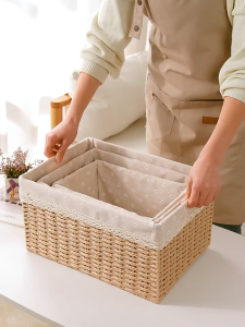 Nuvia Hand-Woven Multipurpose Desk Organizer For Home Decorative Storage Basket