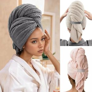 1PCS Large Microfiber Hair Towels Ultra Soft Hair Towel Wrap with Elastic Loop for Curly Hair Long & Short Hair