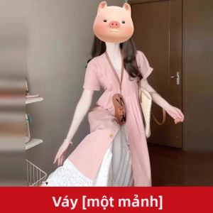 NIUVIES | Đầm Áo Sơ Mi Thiết Kế Màu Hồng Pháp