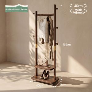 ZHUSHANXIA | Space Saving Mobile Wooden Coat Rack