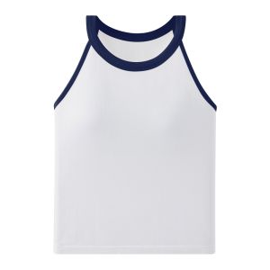 MiiOW | เสื้อกั๊กสายเดี่ยวแขนกุดสำหรับผู้หญิง ทรงเข้ารูป คอตั้ง ไม่มีแผ่นเสริมหน้าอก คอลเลกชันฤดูใบไม้ผลิ 2025 แฟชั่นสีบล็อก