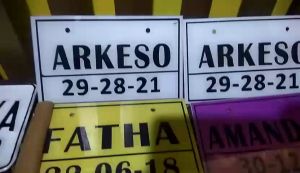 PLAT NOMOR SEPEDA LISTRIK BAHAN AKRILIK & PLAT NAMA SEPEDA LISTRIK CUSTOM FOTO 1 HARI JADI