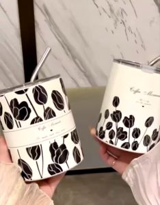 LITTLE DAISY | STACIA Tumbler Cangkir Tumbler Kopi Stainless Steel Ukuran 350ml / Botol Korean Tumbler Premium Tahan Panas Dingin