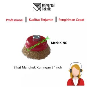 Sikat mangkok Kuningan 3"inch Sikat kawat mangkok Kuningan