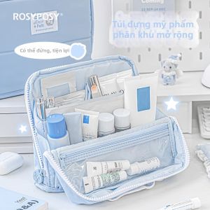 RosyPosy | Túi Đựng Mỹ Phẩm Chống Thấm Nước Đa Ngăn Dung Lượng Lớn