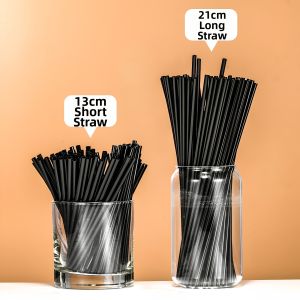 Jiaxun | Black Fine Plastic Disposable Straws 500 Pcs