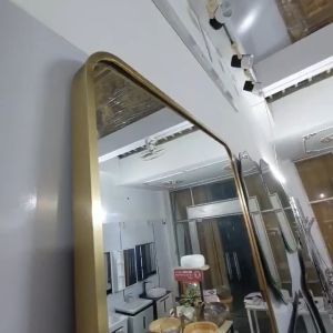 Gương treo tường viền nhôm phôi gương cao cấp màu viền đen và vàng GS02 - Có 2 kiểu tròn và chữ nhật - Chính hãng Audi