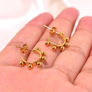 No Fade Gold Plated Earring Stainless Steel Fashion Trendy Stud Earrings for Women Luxury Design Daily Jewelry MOON GIRL