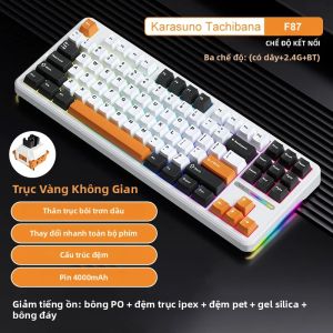 Bàn Phím Cơ AULA F87 Pro 87 Phím USB/Bluetooth 2.4g Không Dây Ba Chế Độ Với Lớp Đệm Giảm Tiếng Ồn 5 Lớp Dành Cho Chơi Game