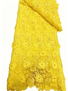 African Stones Milk Silk Cord Lace Fabric 2026 High Quality 5 Yards Nigerian Wedding Dress Sewing Lace for Bridesmaid Dresses