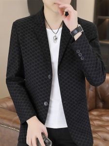 HENGYUANXIANG | Elegant Slim Fit Casual Plaid Suit For Men Two Button High End Single-breasted Autumn Spring Fashionable Business Casual Wear