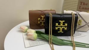 【 With box 】2024 New Tory Burch Womens Underarm Shoulder Bag Single Shoulder Bag Diagonal Shoulder Bag Leather Material Two Shoulder Straps