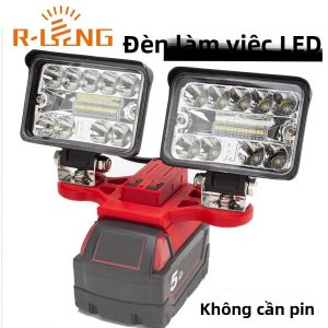 Đèn LED Cầm Tay Di Động Có Đèn Khẩn Cấp Cầm Tay Không Dây USB Type-C Cho Pin Lithium Milwaukee 18V Làm Việc Ngoài Trời Câu Cá