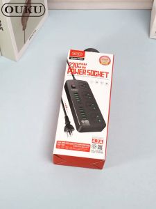 ปลั๊กพ่วงชาร์จเร็ว สายยาว 2 เมตร 14 ช่องจ่ายไฟ 2300W USB/Type-c/Socket OUKU KS03