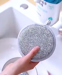 Miếng Bọt Biển Rửa Bát Dây Bạc Giẻ Rửa Bát Chén Dĩa Cọ Rửa Xoong Nồi Bằng Sợi Kim Loại Búi Sắt Đánh Xoong Chống Xước