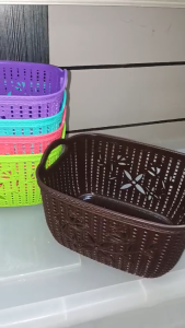 Household Plastic Mini Organizer Basket Durable Storage with Handles for Bathroom Kitchen Bedroom