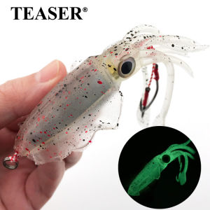 TEASER S031 60g 120g 150g 1Pcs Silicone Fishing Lure Sea Bionics Wobbler Swimming Bait Luminous Soft Octopus Squid Jig Baits