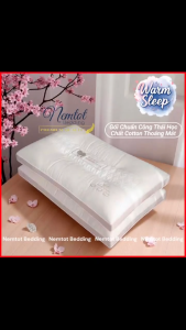 🌸SIÊU ĐẸP🌸 Gối Nằm Bông Cotton Warm Sleep Êm Mềm Đàn Hồi Thiết Kế Chuẩn Y Khoa Cho Người Nằm Thấp _ Nemtot Bedding