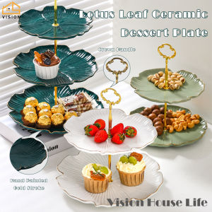 Vision Nordic Multi Layer Cake Dessert Tray Cupcake Display Rack Ceramic Fruit Snack Candy Plate for Wedding Birthday Party