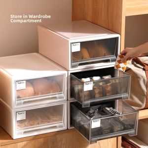 Drawer Style Underwear Storage Box Wardrobe Bra Socks Classification Storage Shoe Box Three-In-One Divided Storage Box