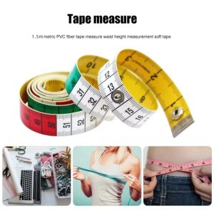 1Pc Germany Quality Soft Tape with Snap Fasteners Soft Multicolor Measuring Tape Dual Sided Tape Measure Needlework Sewing Tool