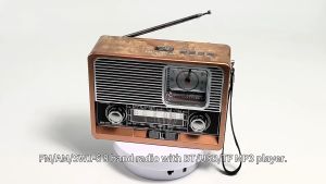 Speaker Bluetooth Full Bass Radio Multimedia FLECO F-105 Fitur Radio FM/AM/SW/Bluetooth/USB/TF/AUX/Senter/Jam/Baterai Cas/Casan Tipe-C | Radio Klasik / Radio Jadul / Radio Terbaru / Radio Murah / Radio Cas / Radio Multimedia