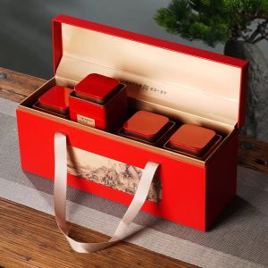 Hộp Đựng Trà Đỏ Cao Cấp Hộp Quà Tặng Rỗng Chín Cân Một Nửa Hộp Đựng Trà Cốc Trà Thủ Công Chất Liệu Giấy Sưu Tầm Hình Ảnh Thực Tế