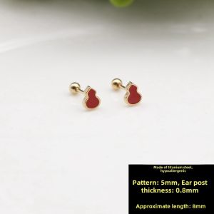New Red Grapefruit Four Leaf Clover Ear Studs Womens Anti Allergy Titanium Steel Fine Needle Luxury Ins Style Earrings