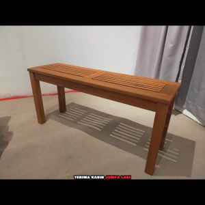 BANGKU KERUSI KAYU MERANTI MINIMALIS SESUAI UNTUK RUANG KECIL | BANGKU TAMAN | (YK-1110C PROMO BACKLESS BENCH OUTDOOR) Elegant Hardwood Meranti Backless Bench for Outdoor Seating - 2-Seater New Condition