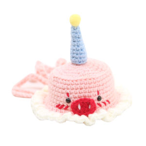 Cat Dog Birthday Hat Cute Funny Crochet Handmade Pet Wool Hat Bichon Ornament Holiday Gift