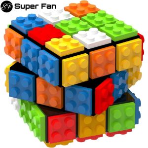 แฟนตัวยงลูกบาศก์มายากลเร็ว3X3อิฐตัวต่อลูกบาศก์มายากลก้อนลับสมองปริศนาและอิฐของเล่นใน1สำหรับเป็นของขวัญเด็ก