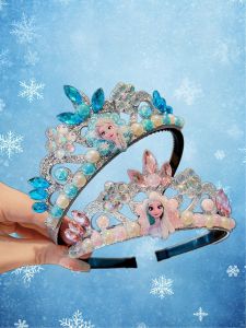 Frozen Princess Crown Headband Childrens Performance Girls Crown Kindergarten Three Kitty Headwear Girls Accessories