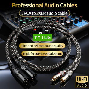 YYTCG HIFI 2RCA to 2XLR Audio Cable 6N OFC 3Pin XLR Female to RCA Male Cable For Speaker Amplifier Mixer Patch Cable